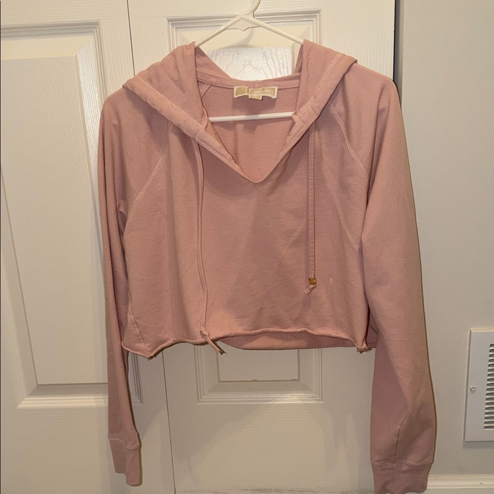 Michael Kors Pink Cropped Hoodie